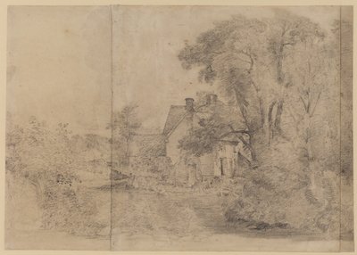 विली लॉट्स हाउस, ईस्ट बर्घोल्ट, c.1820 (कागज पर काला चॉक) द्वारा जॉन कांस्टेबल