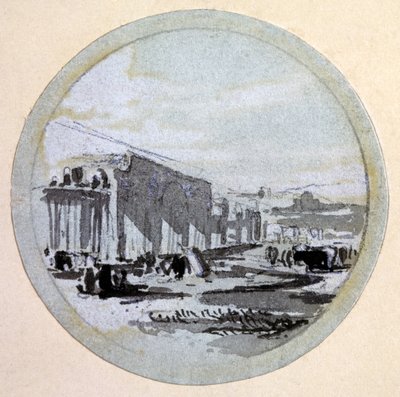 भवन, लंदन और बर्मिंघम रेलवे, c.1838 (कागज पर कलम और स्याही और धुलाई) द्वारा जॉन कुक बोर्न