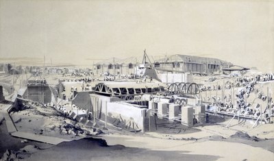 स्टेशनरी इंजन हाउस, कैमडेन टाउन, 26 अप्रैल 1837 (कागज पर पेन और स्याही और वॉश) का निर्माण द्वारा जॉन कुक बोर्न