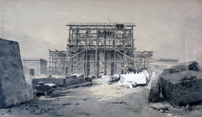 यूस्टन आर्क का निर्माण, जनवरी 1838 (कागज पर कलम और स्याही और धुलाई) द्वारा जॉन कुक बोर्न