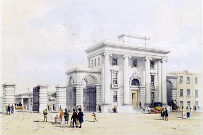 1838-39 तक बर्मिंघम स्टेशन में प्रवेश द्वारा जॉन कुक बोर्न