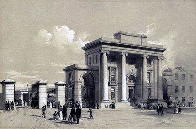 बर्मिंघम स्टेशन में प्रवेश, सितंबर 1838 (कागज पर कलम और स्याही और धुलाई) द्वारा जॉन कुक बोर्न