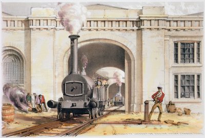 लोकोमोटिव इंजन हाउस, कैमडेन टाउन, लंदन में प्रवेश, 1839 द्वारा जॉन कुक बोर्न