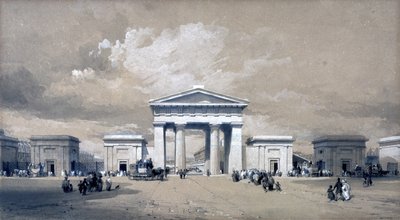 यूस्टन आर्क, अप्रैल 1838 (कागज पर कलम और स्याही और धुलाई) द्वारा जॉन कुक बोर्न
