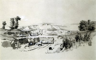 Linslade सुरंग, 23 जून 1837 (कलम और स्याही और कागज पर धो) द्वारा जॉन कुक बोर्न