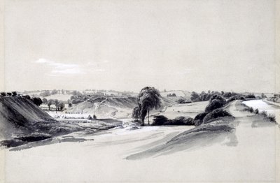 बनाना और तटबंध, बुगब्रुक, 10 जुलाई 1837 (कलम और स्याही और कागज पर धोना) द्वारा जॉन कुक बोर्न