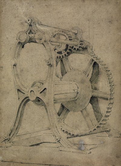 चंचल या केकड़ा तंत्र घुमावदार श्रृंखलाओं के लिए, 1830 (कलम और स्याही और कागज पर धो) द्वारा जॉन कुक बोर्न