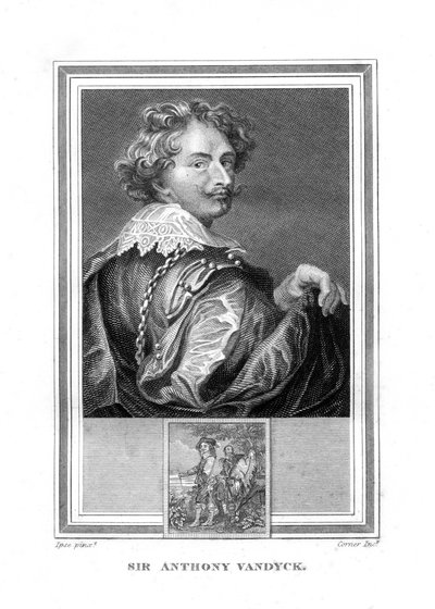 सर एंथोनी एंटोन वैन डाइक, 1599-1641, फ्लेमिश चित्रकार, 1825। द्वारा जॉन कॉर्नर