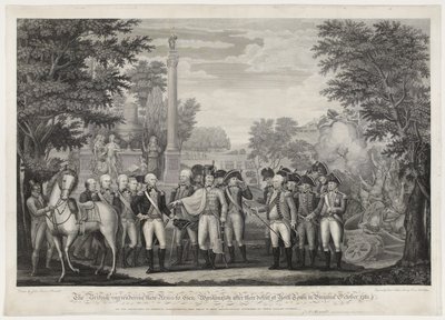 ब्रिटिशों ने अपने शस्त्रों को जनरल को सौंप दिया: वाशिंगटन ने 1781 में वर्जीनिया के यॉर्क टाउन में अपनी हार के बाद। द्वारा जॉन फ्रांसिस (बाद में) रेनॉल्ट