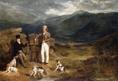 1824 के ग्राउज़ मूर पर पॉइंटर्स के साथ दो सज्जन द्वारा जॉन फ्रेडरिक हेरिंग सीनियर