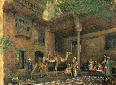 पेंटर के घर का आंगन, काहिरा, c.1851 द्वारा जॉन फ्रेडरिक लुईस