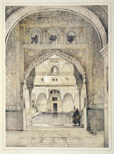विलियम गॉसी द्वारा उत्कीर्ण &39;स्केच एंड ड्रॉइंग ऑफ द अल्हैम्ब्रा&39; से राजदूतों का दरवाजा द्वारा जॉन फ्रेडरिक लुईस