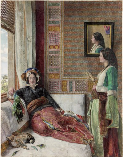 हारेम लाइफ - कांस्टेंटिनोपल (wc, bc und pencil with gum arabic on paper) द्वारा John Frederick Lewis