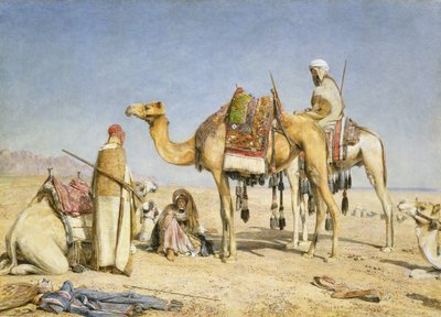 द नोंदए हाल्ट, 1853 (कार्ड पर पेंसिल पर wc & gouache) द्वारा John Frederick Lewis
