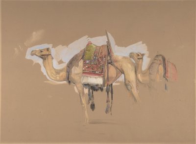 दो ऊंट, सीए। 1843. द्वारा जॉन फ्रेडरिक लुईस