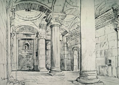 येरूशलम - द इंटीरियर ऑफ़ द गोल्डन या ब्यूटीफुल गेट, 1902। द्वारा जॉन फुललीवे