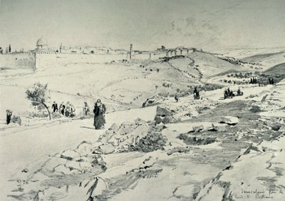 यरुशलम, बेथनी से सड़क के साथ, 1902। द्वारा जॉन फुललीवे