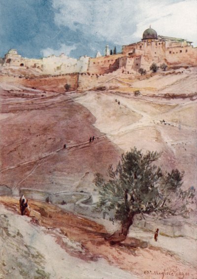 जेरूसलम की दक्षिण दीवार, सिलोम के गाँव के उत्तरी छोर से द्वारा जॉन फुललीवे