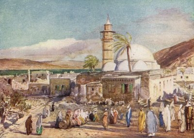 Tiberias में मस्जिद और गलील झील द्वारा John Fulleylove