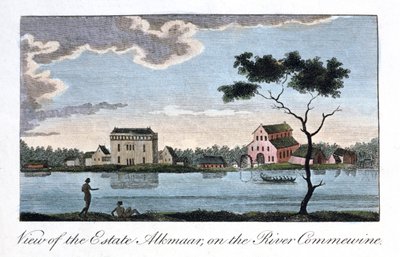 एस्टेट अल्कमार का दृश्य, कम्बाइन नदी पर, 1813 द्वारा जॉन गेब्रियल स्टीडमैन