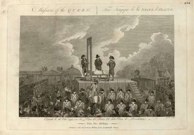 16 अक्टूबर, 1793, 1793-1794 को मैरी एंटोनेट का निष्पादन। द्वारा जॉन सुनार