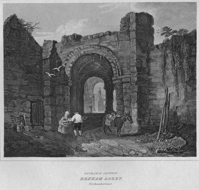 प्रवेश द्वार - हेक्साम एब्बे, नॉर्थम्बरलैंड, 1814 द्वारा जॉन ग्रेग