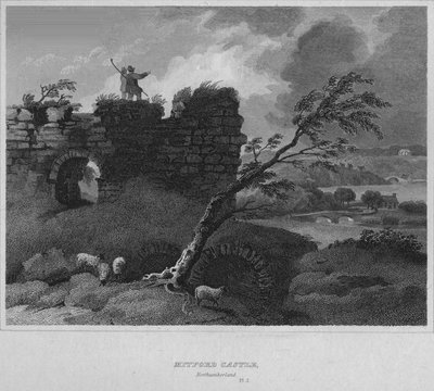 मिटफोर्ड कैसल, नॉर्थम्बरलैंड, 1814 द्वारा जॉन ग्रेग