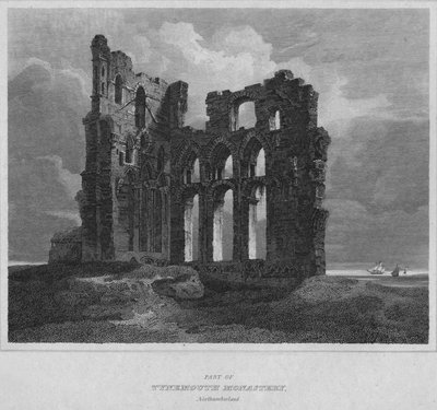 टाइनमाउथ मठ का हिस्सा। नॉर्थम्बरलैंड, 1814 द्वारा जॉन ग्रेग