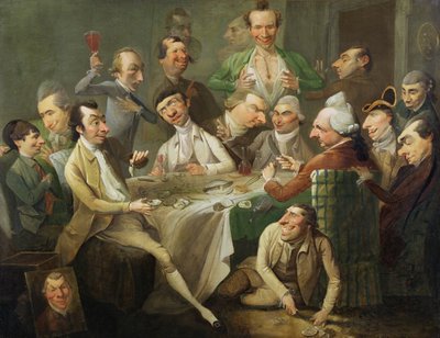कैरिकेचर ग्रुप, c.1776 (कैनवास पर तेल) द्वारा जॉन हैमिल्टन मोर्टिमर