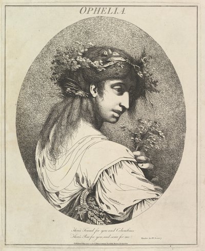 शेक्सपियर से ओपेलिया बारह वर्ण, 20 मई, 1775। द्वारा जॉन हैमिल्टन मोर्टिमर