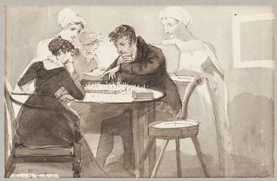शतरंज, 1812 (कागज पर wc) द्वारा जॉन हार्डन