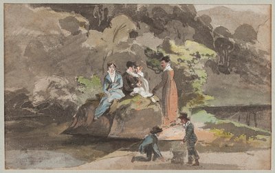 पानी द्वारा समूह, 1810 (कागज पर wc) द्वारा जॉन हार्डन