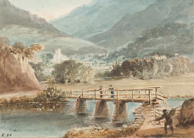 पुराना मिलर ब्रिज, 1843 (कागज पर wc) द्वारा जॉन हार्डन