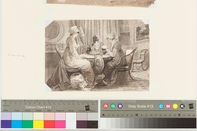 कताई, पढ़ना और लिखना, 17 फरवरी 1807 (कागज पर कलम और स्याही धोना) द्वारा जॉन हार्डन
