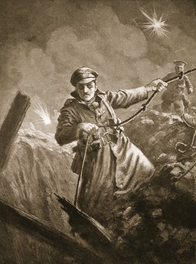 लेफ्टिनेंट जीपी बर्ल्टन एक खदान की शाफ्ट से बेहोश पुरुषों को बचाने में सहायता करते हैं द्वारा जॉन हैरिस वाल्डा