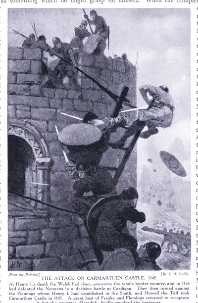 कारमारथेन कैसल AD1136, 1920 का हमला द्वारा जॉन हैरिस वाल्डा