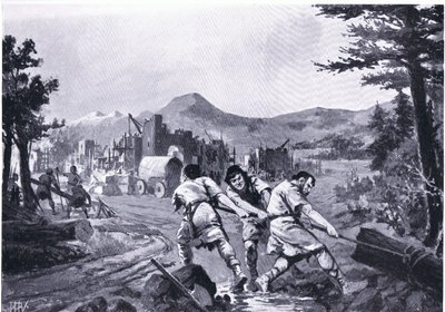हचिन्सन राष्ट्रों के इतिहास से, नौवीं शताब्दी में एक शहर का निर्माण करने वाले वालेलाशियन पहाड़ी द्वारा जॉन हैरिस वाल्डा