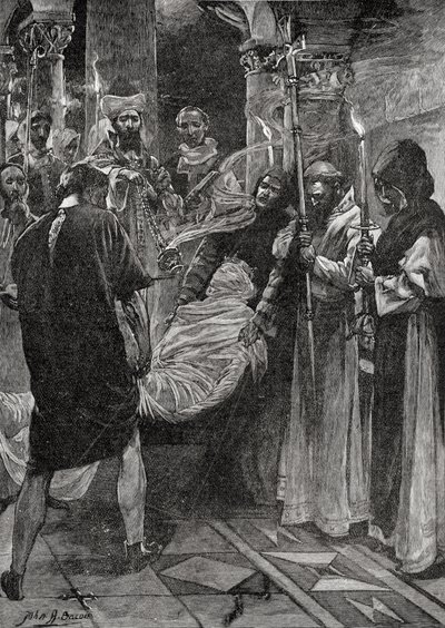 द चर्च ऑफ इंग्लैंड: द ए हिस्ट्री फॉर द पीपल पुस्तक से, किंग ऑफ एंथेल्बर्ट ऑफ केंट ने प्रकाशित किया। c.1910 द्वारा जॉन हेनरी फ्रेडरिक बेकन