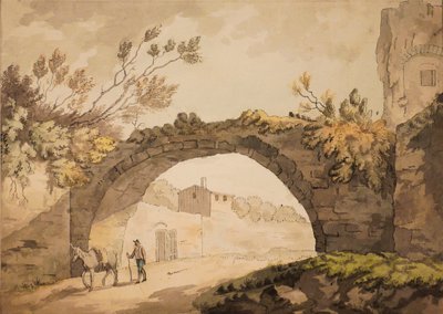 इटली में एक आर्कवे, c.1798 (कागज पर कलम और स्याही के साथ पानी का रंग) द्वारा जॉन हरमन मेरिवेल