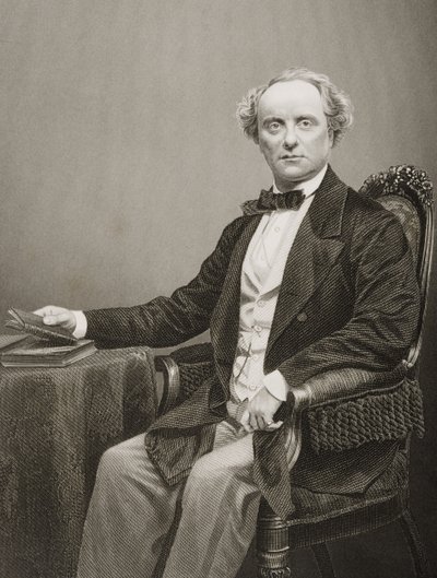 चार्ल्स जॉन कीन (1811-68), लंदन में 1860 में प्रकाशित &39;द ड्रॉइंग-रूम ऑफ एमिनेंट पर्सन्स, वॉल्यूम 2&39; के एक फोटोग्राफ से डीजे पाउंड द्वारा उत्कीर्ण द्वारा जॉन जाबेज एडविन पैस्ले मयाल