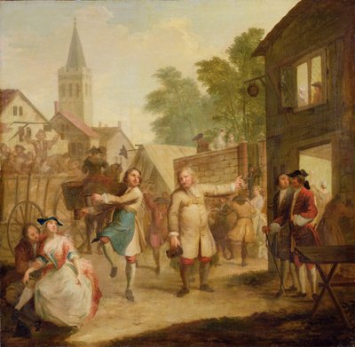 अपने पिता के बावजूद होब ने नृत्य जारी रखा, c.1726 (कैनवास पर तेल) द्वारा जॉन लैगुएरे