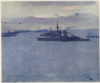 द फ़र्थ ऑफ़ फोर्थ, विंड, 1917, द फ्रंट फ्रंट, 1918 में ब्रिटिश आर्टिस्ट्स फ्रॉम द फ्रंट, कंटिन्यूएशन द्वारा John Lavery