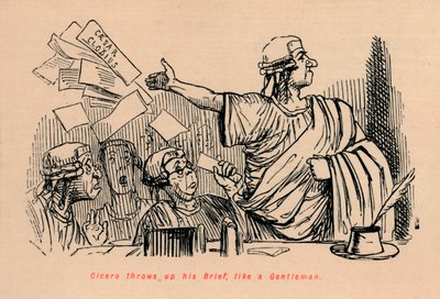 सिसरो ने अपने ब्रीफ को एक जेंटलमैन, 1852 की तरह फेंका द्वारा जॉन लीचो