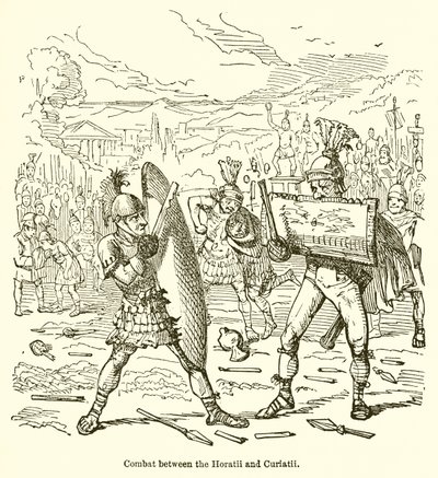 Horatii और Curiatii के बीच मुकाबला द्वारा John Leech