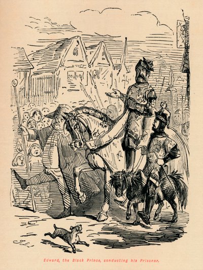 एडवर्ड द ब्लैक प्रिंस, अपने कैदी का संचालन करते हुए, c1860, c1860 द्वारा जॉन लीचो