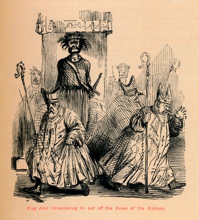 राजा जॉन ने बिशपों की नाक काटने की धमकी दी, c1860, c1860 द्वारा जॉन लीचो