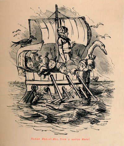 रोमन मैन्स-ऑफ-वार, एक दुर्लभ पदक से, 1852 द्वारा जॉन लीचो
