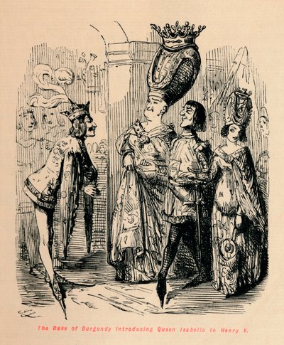 ड्यूक ऑफ बरगंडी ने रानी इसाबेला को हेनरी वी, सी 1860, सी 1860 से परिचित कराया द्वारा जॉन लीचो