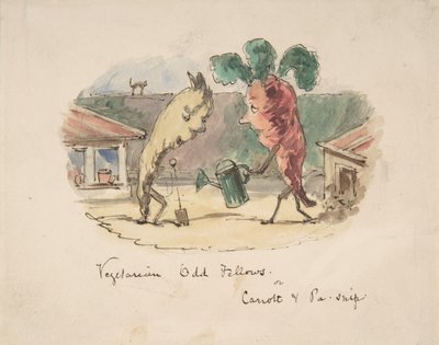 शाकाहारी विषम अध्येता: या, गाजर और पा-स्निप, 1837-64। द्वारा जॉन लीचो