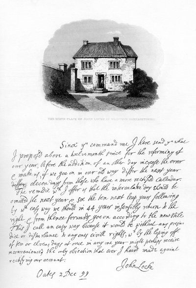 जॉन लॉक से सर हंस स्लोअन के एक पत्र का हिस्सा, 17 वीं शताब्दी के अंत में, 1840। द्वारा जॉन लोके